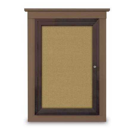 United Visual Products Single Door Enclosed Cathedral Letterboa UV1300CD-BRONZE-GREY